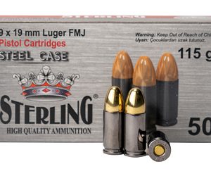 STERLING 9MM 115GR FMJ STEEL 50/1000