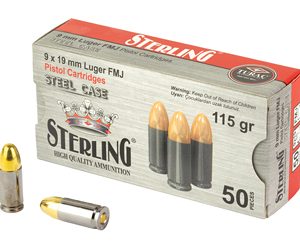 STERLING 9MM 115GR FMJ STEEL 50/1500