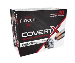 FIOCCHI COVERTX 9MM 124GR JHP 20/200